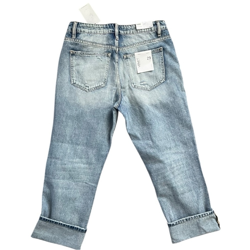 NWT Vervet Women's Kassie Boyfriend High Rise Straight Distressed Jeans size 29 - Picture 9 of 11